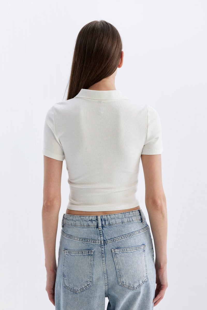 ديفاكتو تيشيرت بولو نص كم مضلع سليم فيت - Image 5