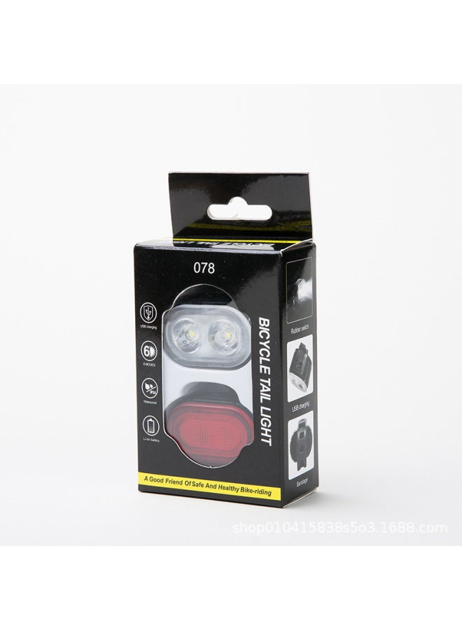 Loquat Bicycle Light Mountain Bike Road Car Front Light Tail Light Suit Riding Helmet Warning Light Riding Equipment-Color:078 White Light - Image 2