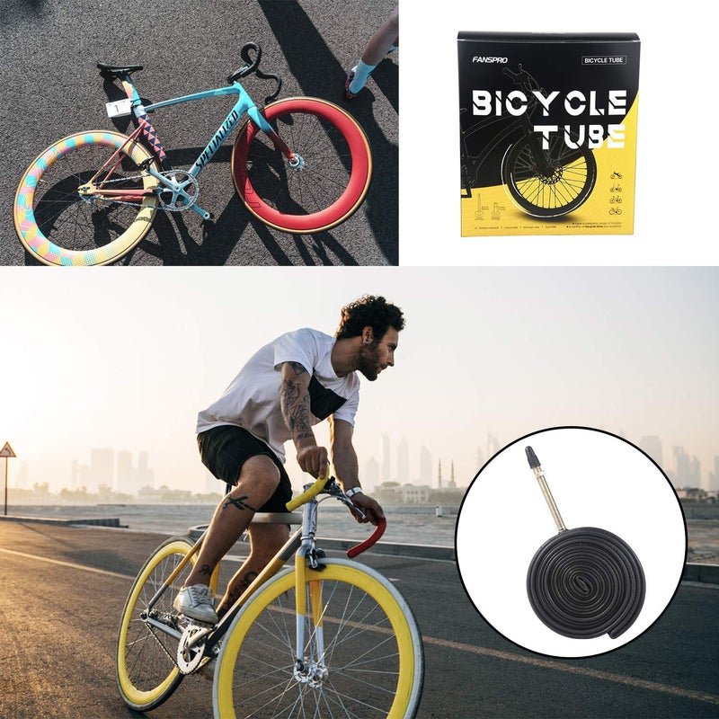 FANSPRO 2 Pack 700 x 28-32c Road Bike Inner Tubes, 60mm Presta Valve Premium Quality Butyl Inner Tube with 2 Tire Levers - Image 5