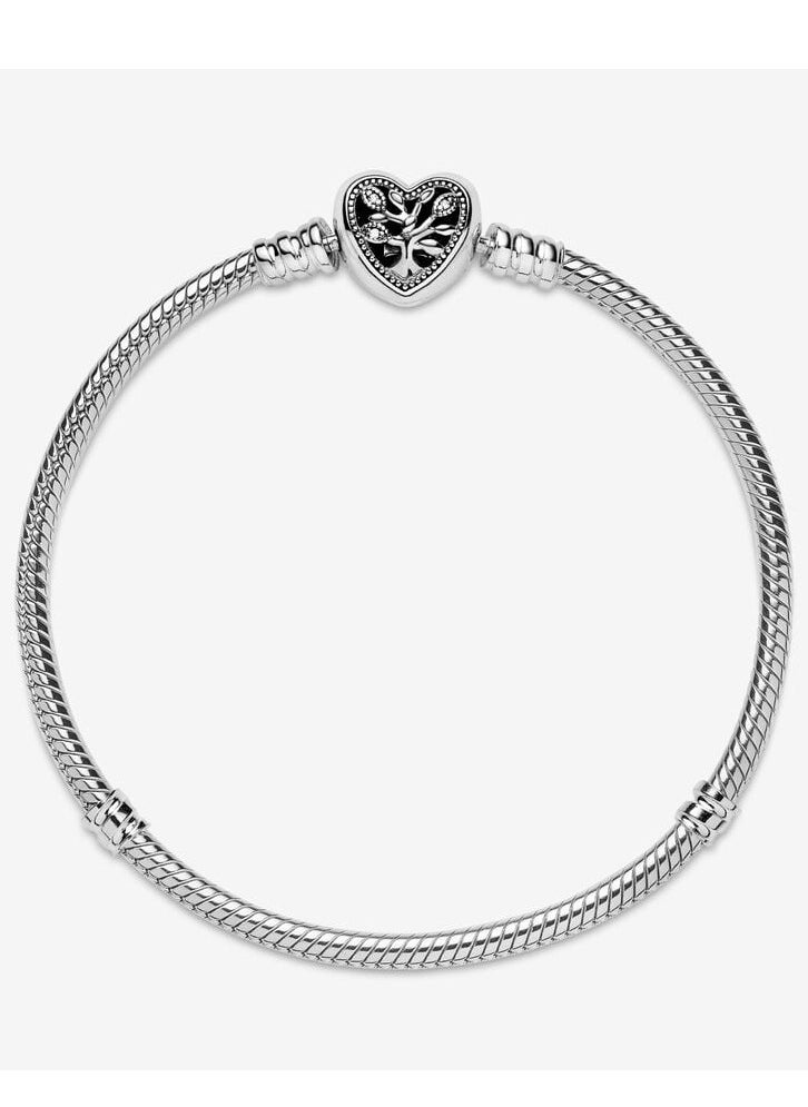Pandora Violet - Family Tree Heart Clasp Snake Link Bracelet - Image 1