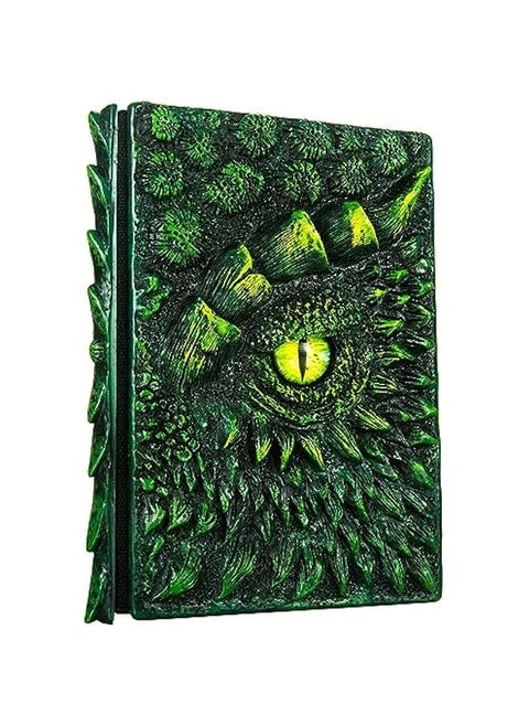 3D Dragon Eye Embossed Journal,Resin Engraving Notebook,Dnd notebook for Dragon Lovers ，Blank Paper,Hardcover Travel Notepad for Writing,Sketchbook,Collection,Gift,Decoration A4 and A5 Size (A5-Gree