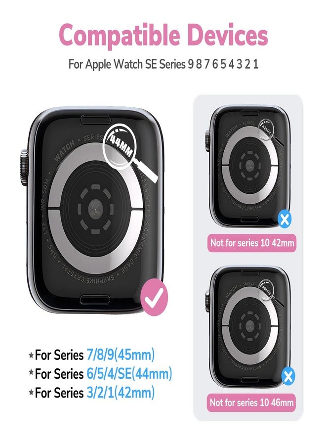 ANCOOL حزام شفاف متوافق مع ساعة آبل ANCOOL 45mm 44mm 42mm للنساء والرجال، أحزمة كريستالية مع غلاف واقي لساعة iWatch سلسلة 9 8 7 SE 6 5 4 3 2 1، شفاف - Image 2