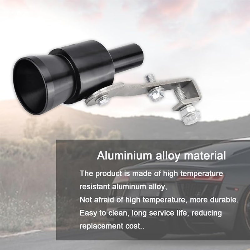 صافرة توربو صوت الألومنيوم العالمية معزز عادم كاتم الصوت إكسسوار تنسيق السيارات باللون الأسود - Image 3
