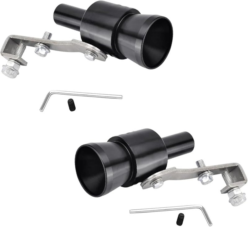 صافرة توربو صوت الألومنيوم العالمية معزز عادم كاتم الصوت إكسسوار تنسيق السيارات باللون الأسود - Image 2