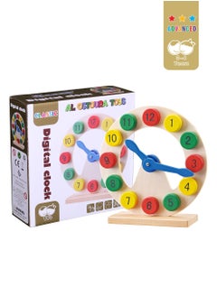 al ostoura toys Wooden Teaching Time Clock Toys Learning Number Tools LW1101  - Image 1