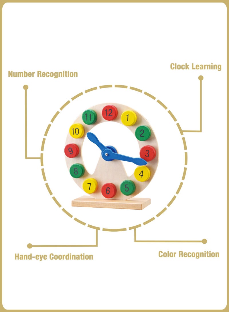 al ostoura toys Wooden Teaching Time Clock Toys Learning Number Tools LW1101 - Image 4