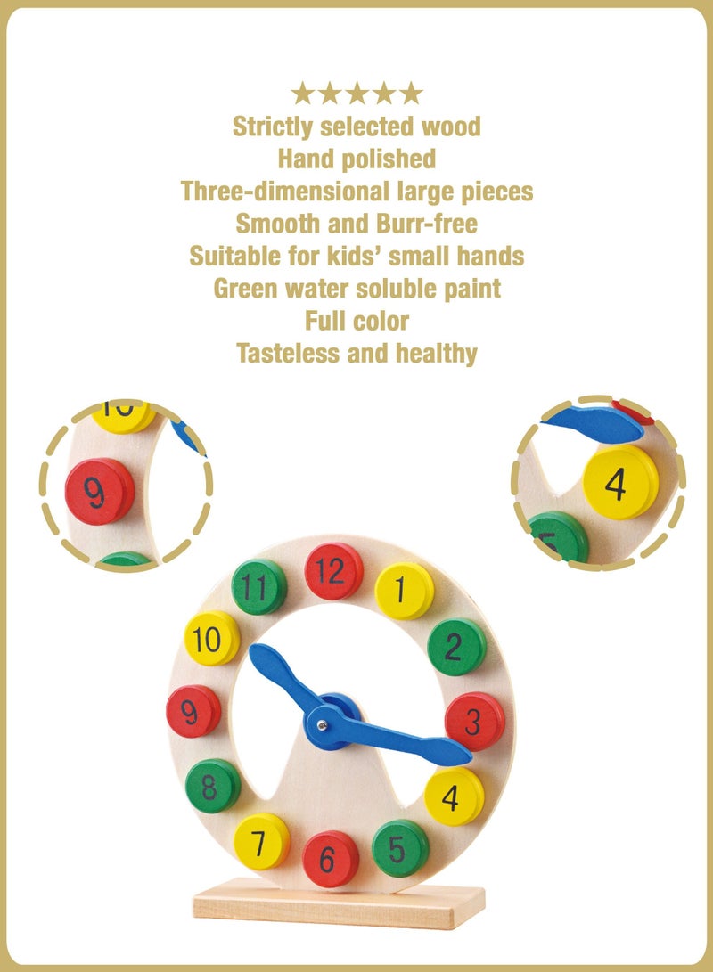 al ostoura toys Wooden Teaching Time Clock Toys Learning Number Tools LW1101 - Image 5