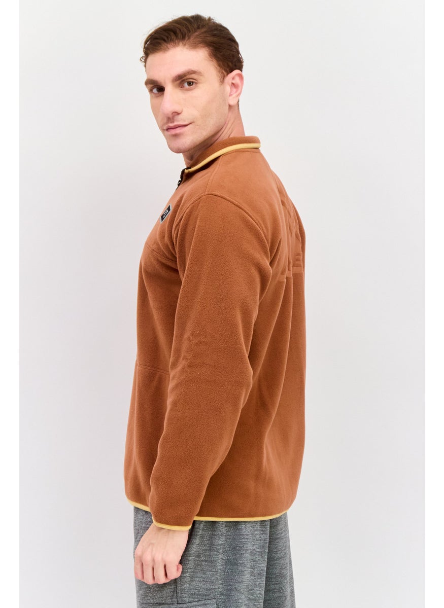 Hurley - Men Sportswear Fit Long Sleeve Half Zip Training Jackets, Rust Brown - Image 1
