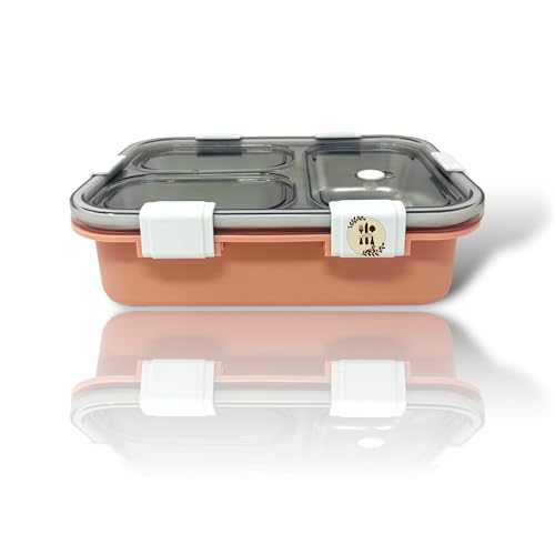 Kitchen Bloom Stainless Steel Lunch Box 3 Compartment with Steel Cutlery, Heating Insulation | Lunch Boxes | Lunch Box for Office Women & Kids | Tiffin Box (750 ml) (Lotus Root Starch) - Image 4