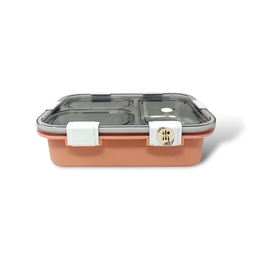 Kitchen Bloom Stainless Steel Lunch Box 3 Compartment with Steel Cutlery, Heating Insulation | Lunch Boxes | Lunch Box for Office Women & Kids | Tiffin Box (750 ml) (Lotus Root Starch) - Image 2