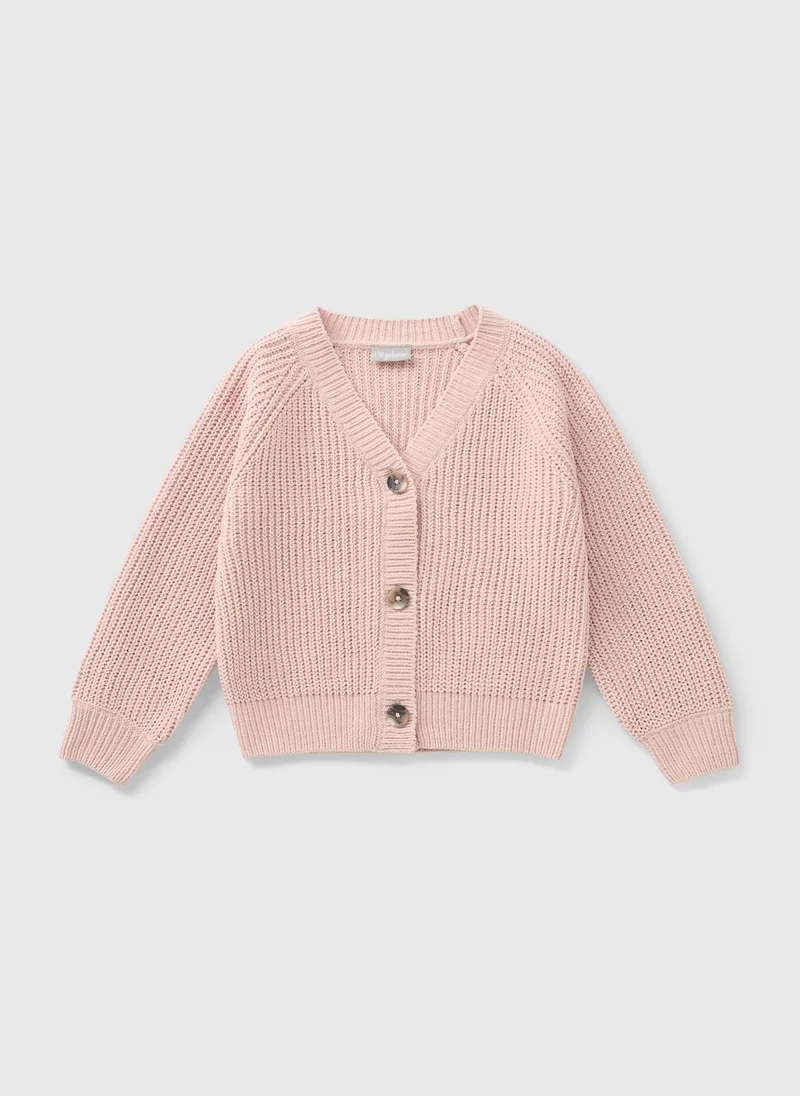 Matalan Girls Pink Knitted Cardigan