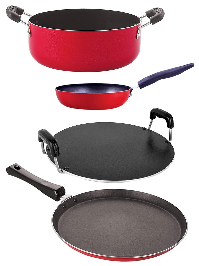Nirlon Nirlon Non Stick PFOA Free Scratch Resistant Coating Cookware Set of 4 Pieces (FT11_CVG_RT_CS24)  - Image 1