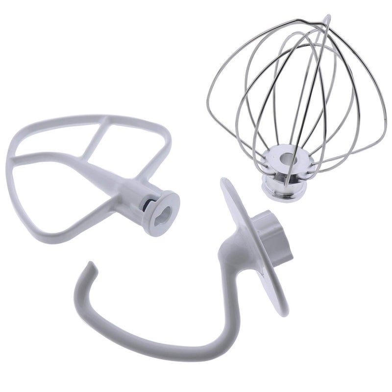 Elsoon ELSOON K45DH Dough Hook  K45B Flat Beater  K45WW Wire Whip3 Pieces Replacement for KitchenAid 45QT TiltHead Stand Mixers