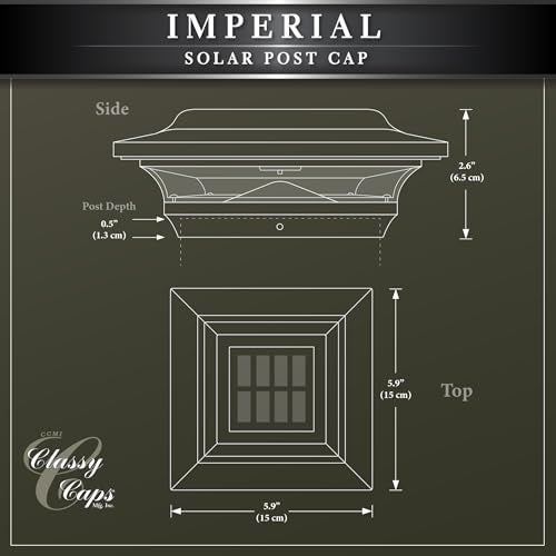 Classy Caps SL211R Aluminum Imperial Solar Post Cap, 4" x 4", Bronze - Image 5
