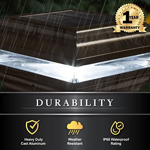 Classy Caps SL211R Aluminum Imperial Solar Post Cap, 4" x 4", Bronze - Image 3