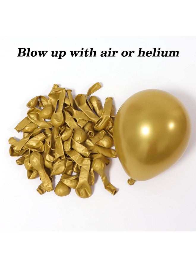 RUBFAC Gold Balloons, 120Pcs 5 Inch Chrome Metallic Latex Gold Balloon For Party Supplies Birthday Anniversary Festival Baby Shower Wedding Engagement Decoration - Image 4