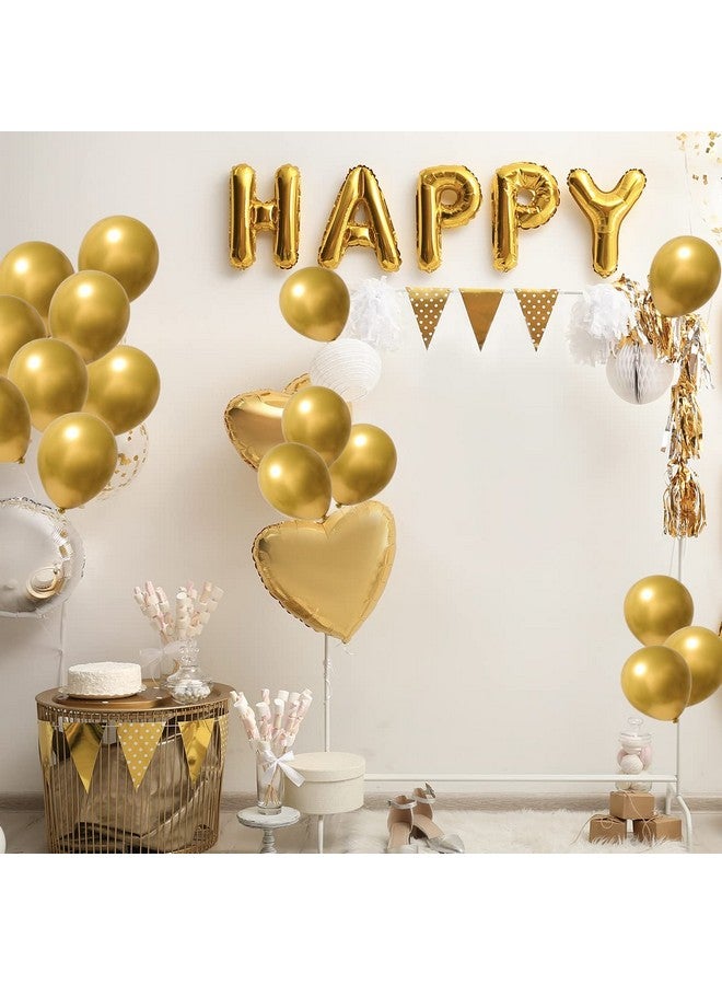 RUBFAC Gold Balloons, 120Pcs 5 Inch Chrome Metallic Latex Gold Balloon For Party Supplies Birthday Anniversary Festival Baby Shower Wedding Engagement Decoration - Image 5