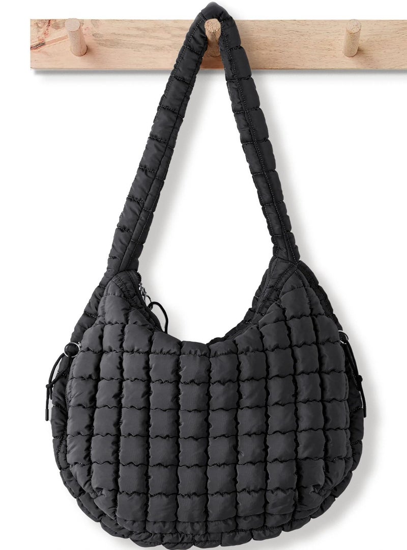 Babysun Puffer Tote Bag for Women Large Quilted Tote Bag Quilted Carryall Bag Soft Puffy Crossbody Bag Hobo Handbags Puff Purse - Image 1