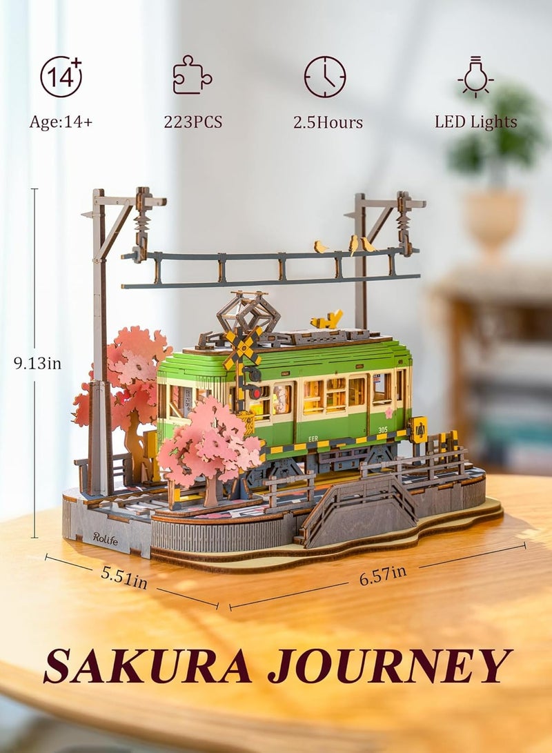 Robotime Rolife Sakura Journey 3D Wooden Puzzle TGS02 Decorative DIY Crafts/Birthday Gifts/Home Decor For Girls&Boys Teens&Adults - Image 2