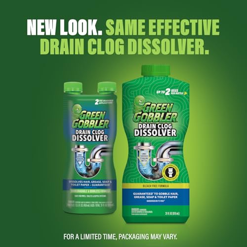 Green Gobbler Drain Clog Dissolver, Drain Opener-Cleaner ,Toilet Clog Remover, 31 oz - Image 3