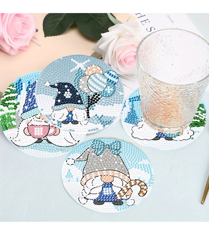 Winter DIY Diamond Painting 8Pcs Coaster Set for Home Table Decor - Image 5