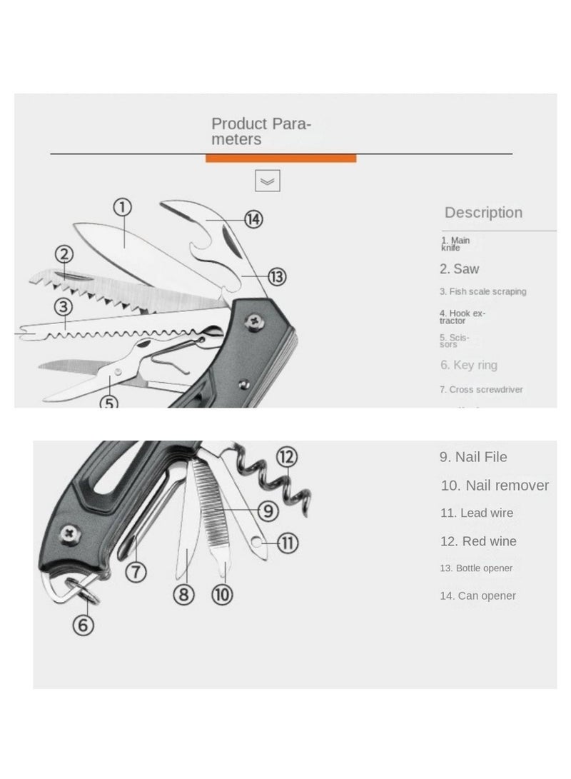 HILUKE Multifunctional Tactical Knife With Blade-95mm  - Image 4