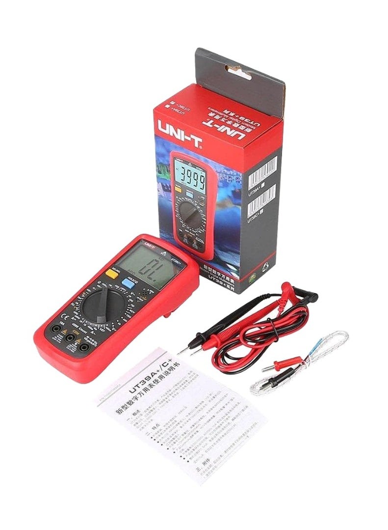 UNI-T UT39C+ Digital Multimeter | Auto Range Tester with LCD Backlight, Temperature Probe & Data Hold | AC/DC Voltage Current Measurement, Capacitance, Resistance & Continuity | Professional Multimetro (UT39C+) - Image 4
