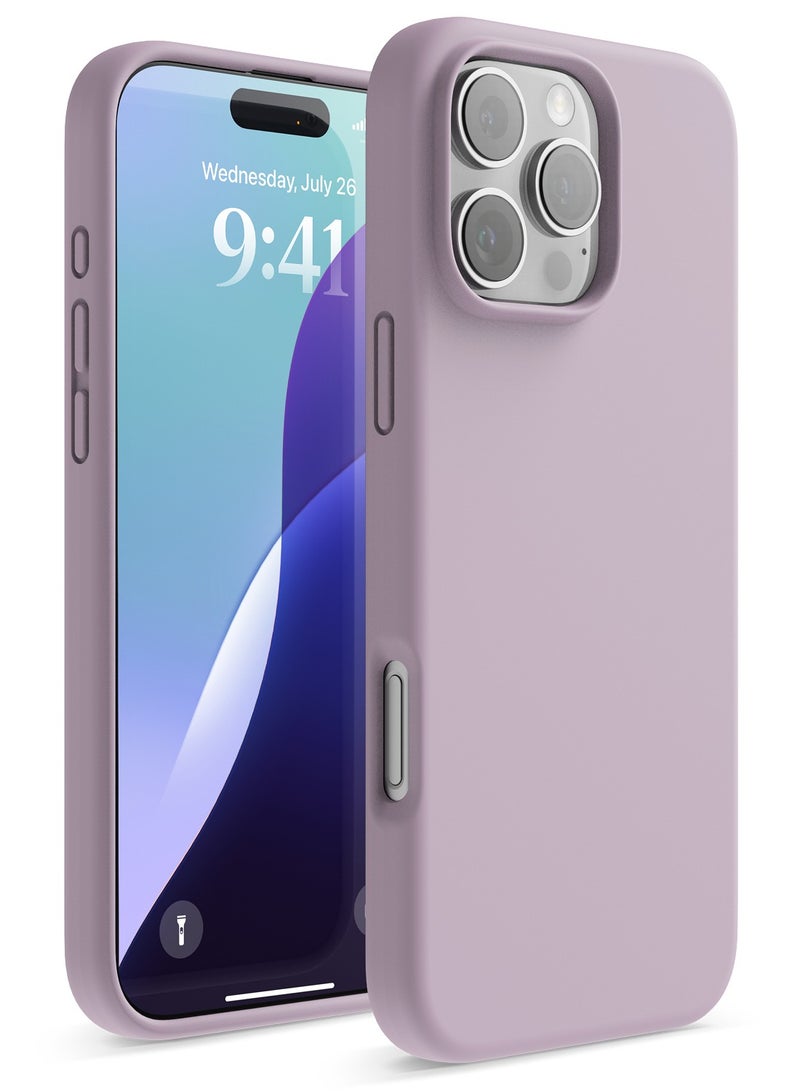 Elago Liquid Silicone for iPhone 16 Pro MAX Case Cover Full Body Protection, Shockproof, Slim, Anti-Scratch Soft Microfiber Lining - Soft Purple - Image 1