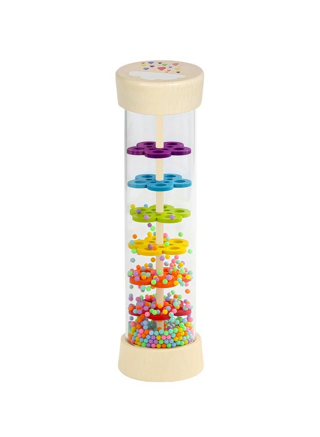 Oneshow Wooden Rain Stick Montessori Toys for Babies 6-12 Months, Rain Sticks for Kids, Baby Rattle Sensory Developmental Musical Toy with Calming Rain Sounds, Toddler Educational Gift for 1 Year Old - 7.7" - Image 1