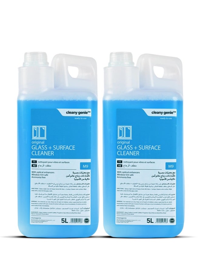 cleany genie Original Premium Glass Cleaner Surface Cleaner Liquid Window Cleaner 2x5L  - Image 1