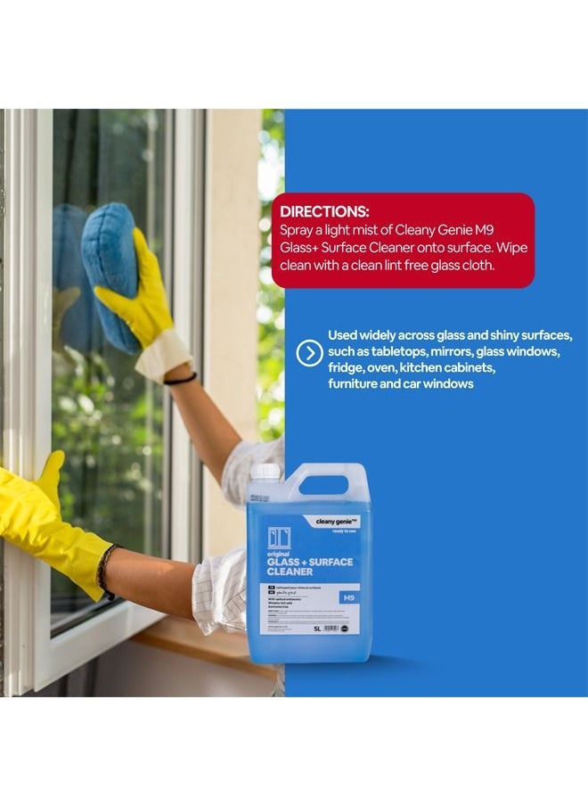 cleany genie Original Premium Glass Cleaner Surface Cleaner Liquid Window Cleaner 2x5L  - Image 3