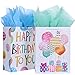 SUNCOLOR 16 Extra Large Gift Bags for Birthday Party with Tissue Paper2 Pack Balloon - Image 1