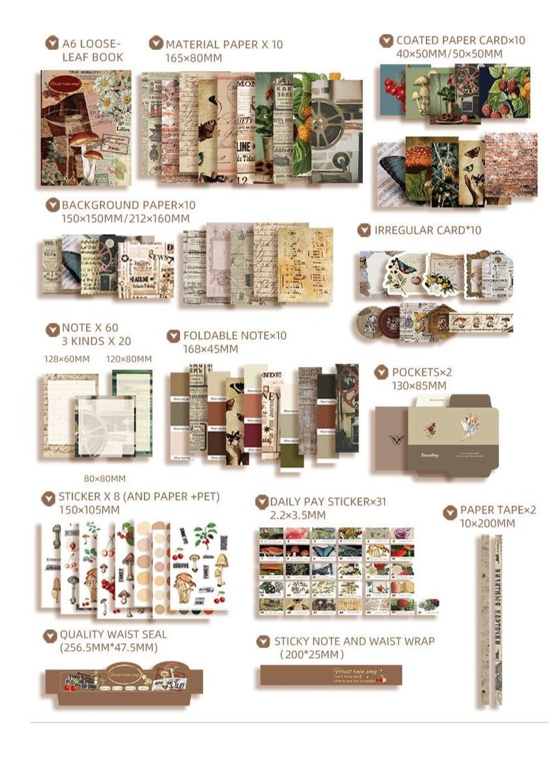 SISGL Aesthetic Scrapbook Kit Scrapbooking Supplies Junk Journal With A6 Grid Notebook Bullet Journals Diy Gift Journaling For Teen Girl Kid Women  - Image 2