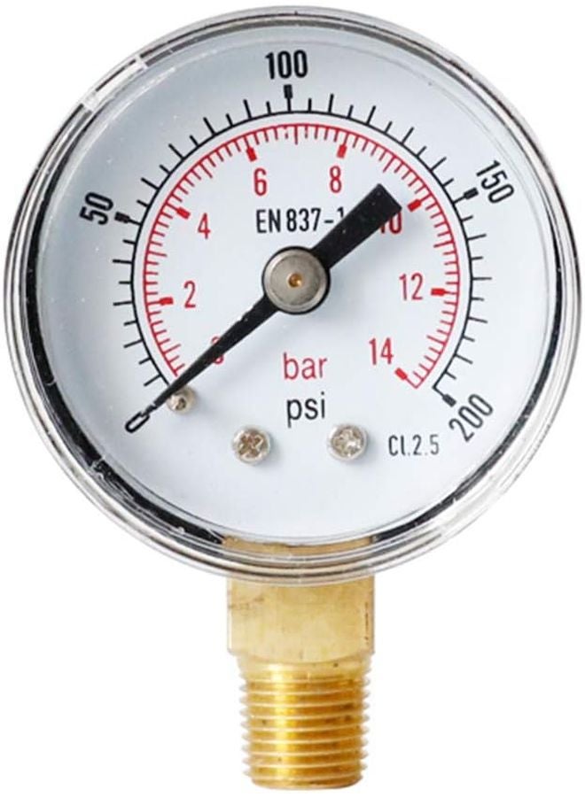 High Accuracy 0 200 PSI Pressure Gauge Brass Stainless Alloy For Water And Oil - Image 1