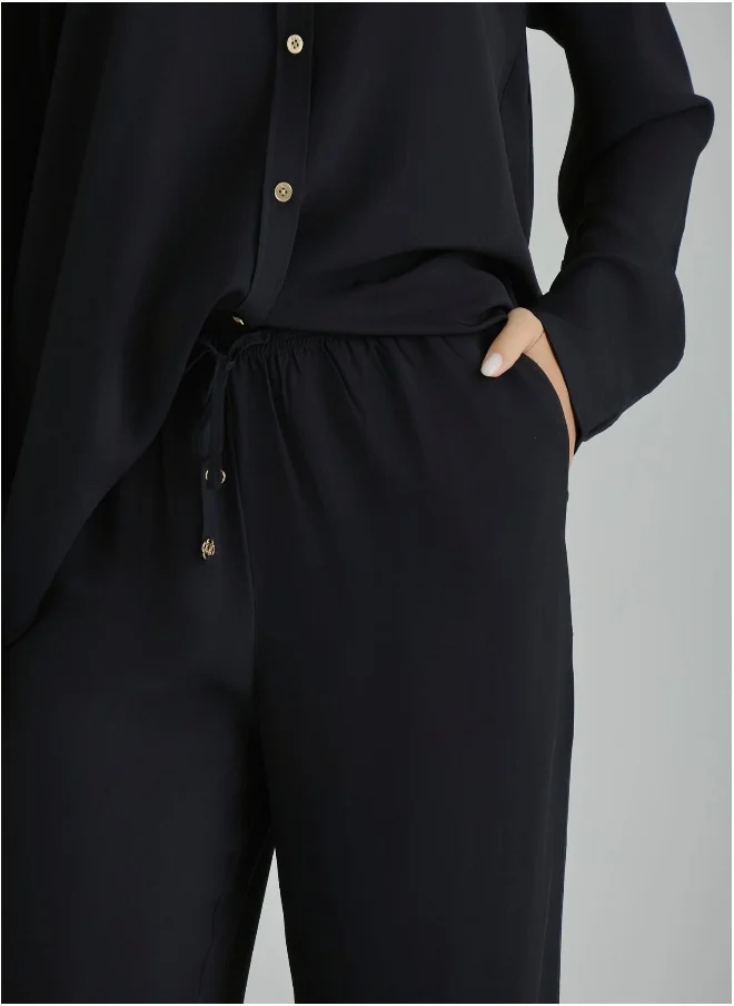 غانت Gant Ramadan Collection  Women's Black Drawstring Pants