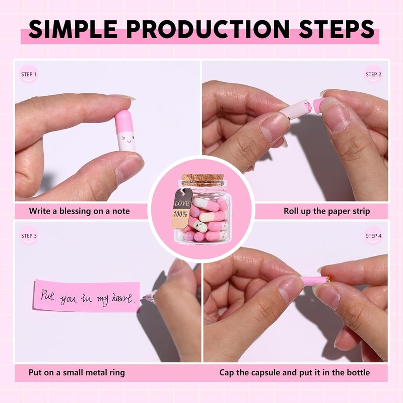 Tintnut هدايا عيد الحب للصديق، الصديقة - رسائل كبسولة في زجاجة رسالة حب نصف ملونة 30 قطعة هدايا للعلاقات عن بُعد هدية عيد ميلاد للصديقات - Image 3