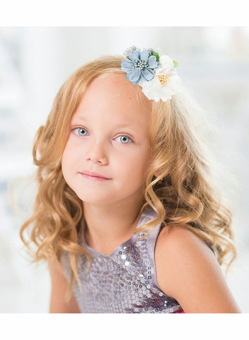 KASTWAVE Flower Hair Clip Set for Baby Girls 6Pcs Delicate Floral Barrettes Care Bands Accessories Bows Hemming Newborn Infant Toddles Teen Girl Gifts Six Style - Image 2