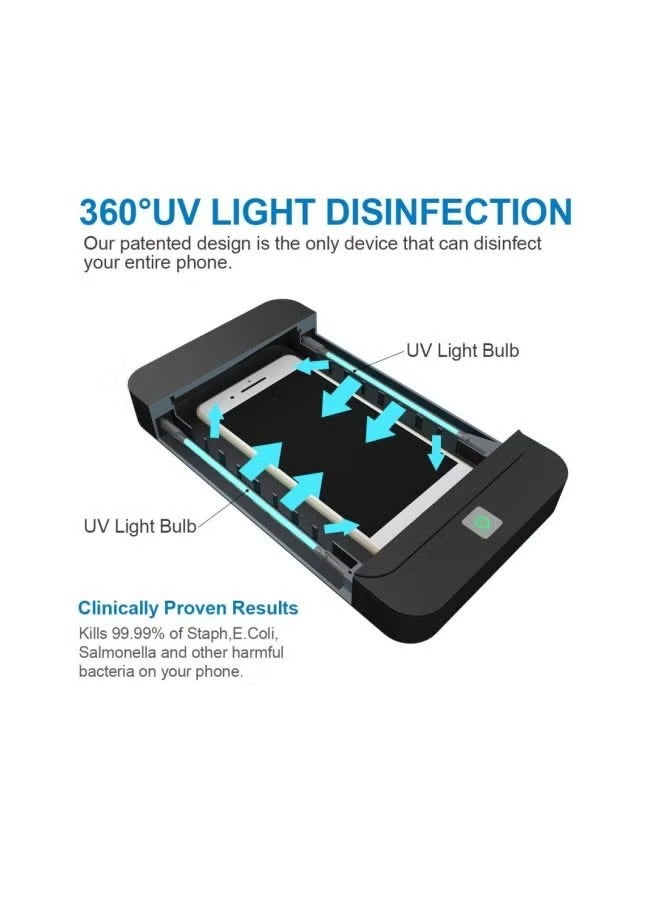 sterilizer Portable UV‑C Phone Sanitizer Box – 360° Ultraviolet Disinfection Case with One‑Touch Operation | Fits Smartphones up to 7″, Earbuds, Keys & Accessories - Image 3