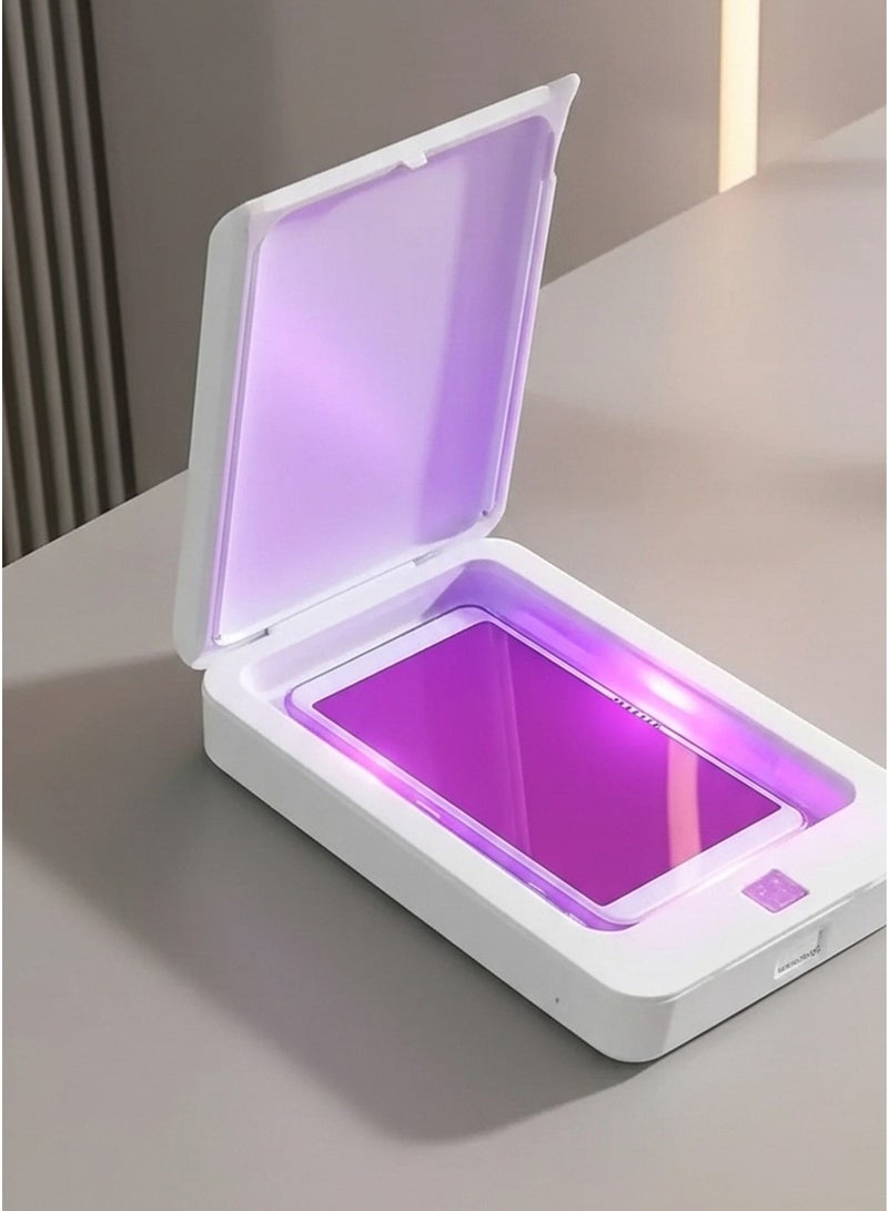 sterilizer UV-C Phone Sanitizer Box Portable – 360° UV Sterilization Case, One-Touch Operation, Kills 99.9% Bacteria & Viruses, For Phones up to 7″, Earbuds & Accessories - Image 2
