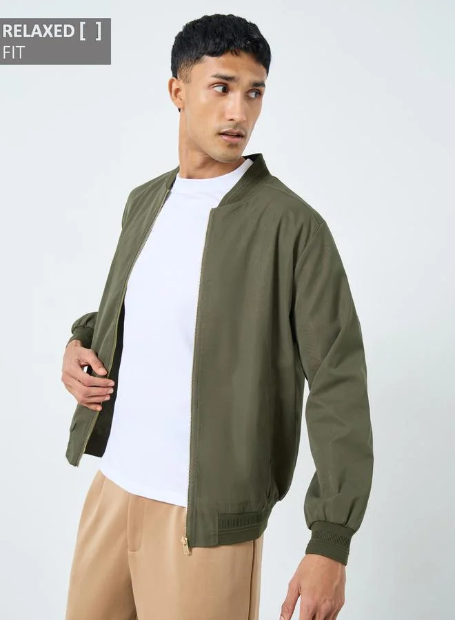Styli Styli Men Relaxed Fit Bomber Jacket