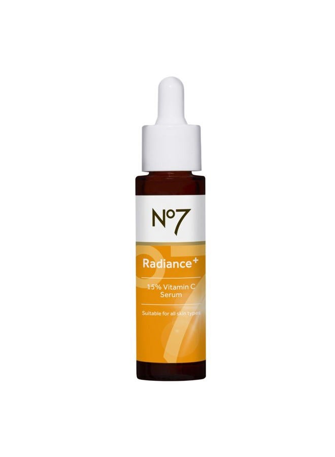 No7 Radiance+ 15% Vitamin C Serum - Radiance-Boosting Face Serum for Glowing Skin - Re-Energizing Vitamin C Skin Care for Daily Use (0.84 oz) - Image 1