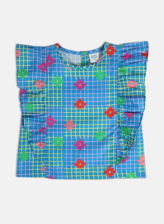 MINIKLUB Girls Cotton Ruffled Top and Cuffed Pants Set - Image 3
