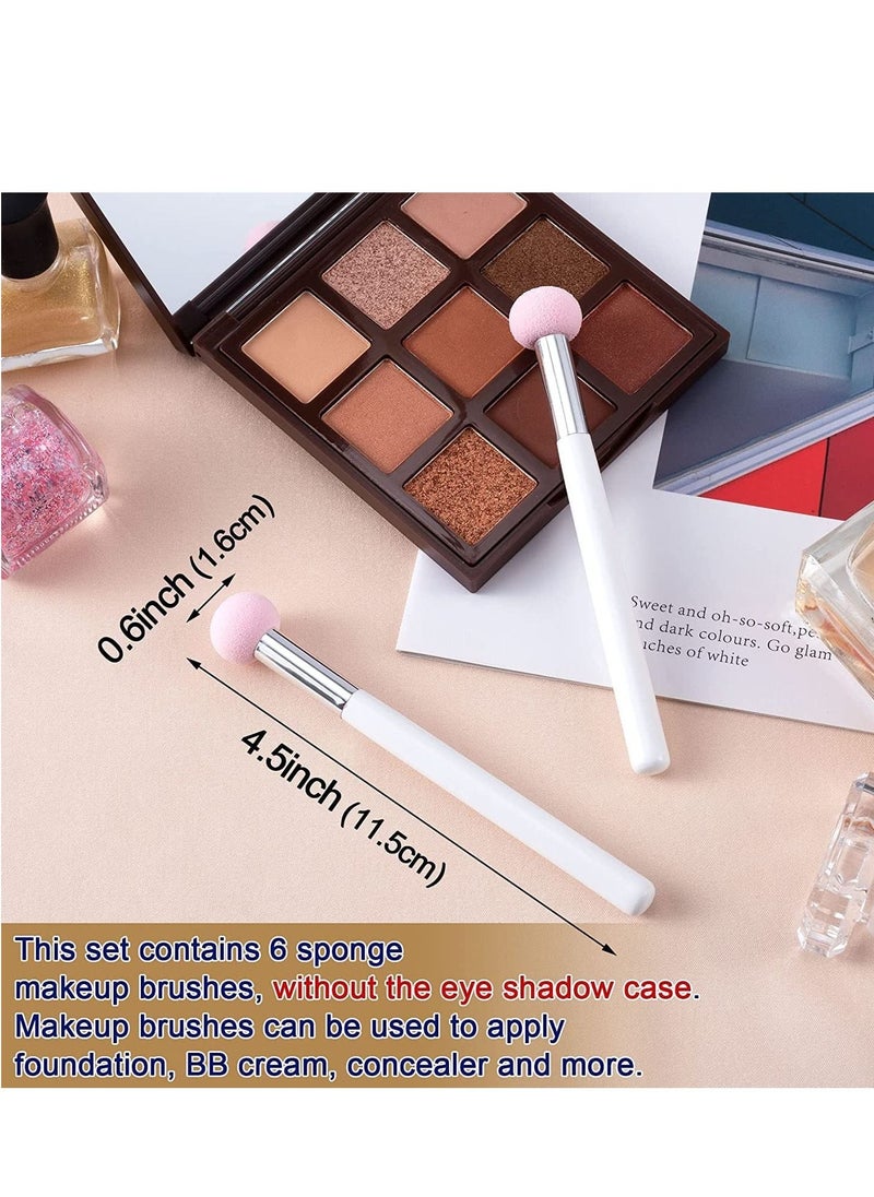 SYOSI - 6pcs Sponge Makeup Applicator With Handle, Sponge Eyeshadow Applicators Makeup, Eyeshadow Sponge Brush, Cotton Eye Makeup Eyeshadow Brushes for Women Girls 4.5 inch Long Washable - Image 1