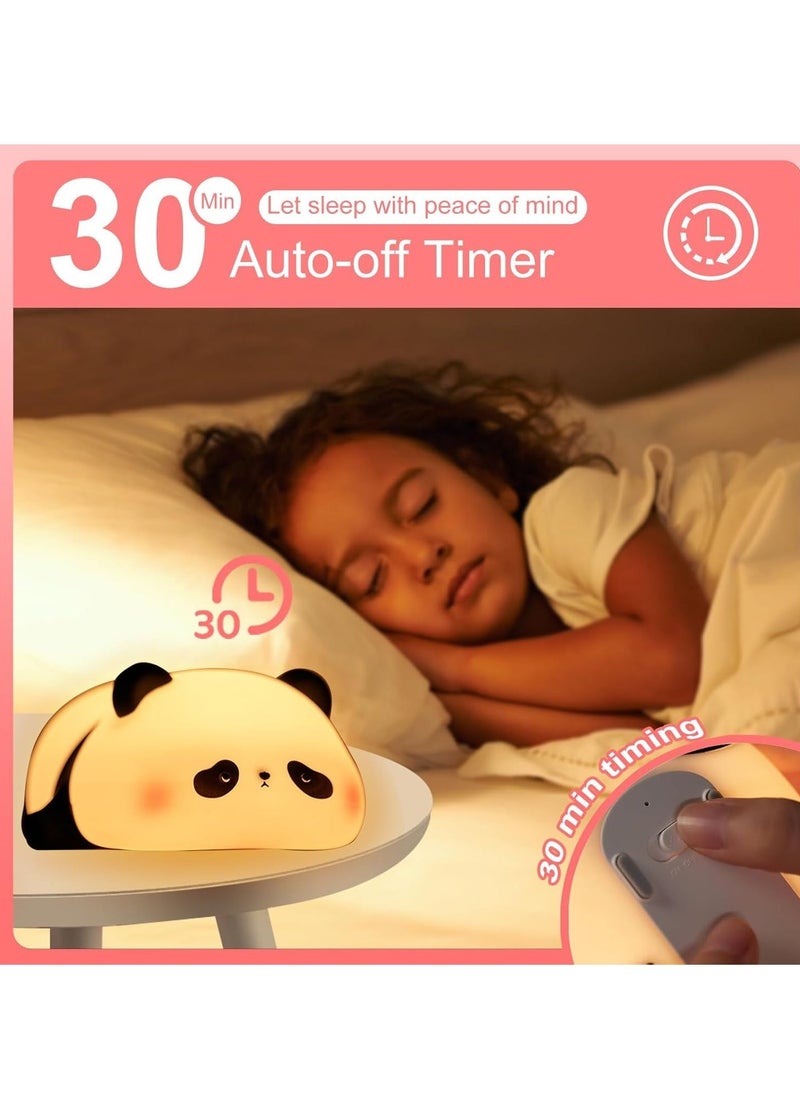 JAJEEK Panda Night Light for Teens, Cute LED Lamps for Teen Girls Bedroom, Clap Control Brightness, Timer Auto Shutoff, Silicone Animal Lights – Perfect Gifts for Children & Toddlers - Image 3