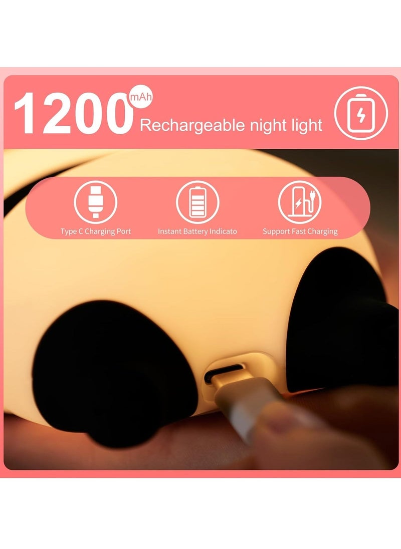 JAJEEK Panda Night Light for Teens, Cute LED Lamps for Teen Girls Bedroom, Clap Control Brightness, Timer Auto Shutoff, Silicone Animal Lights – Perfect Gifts for Children & Toddlers - Image 4