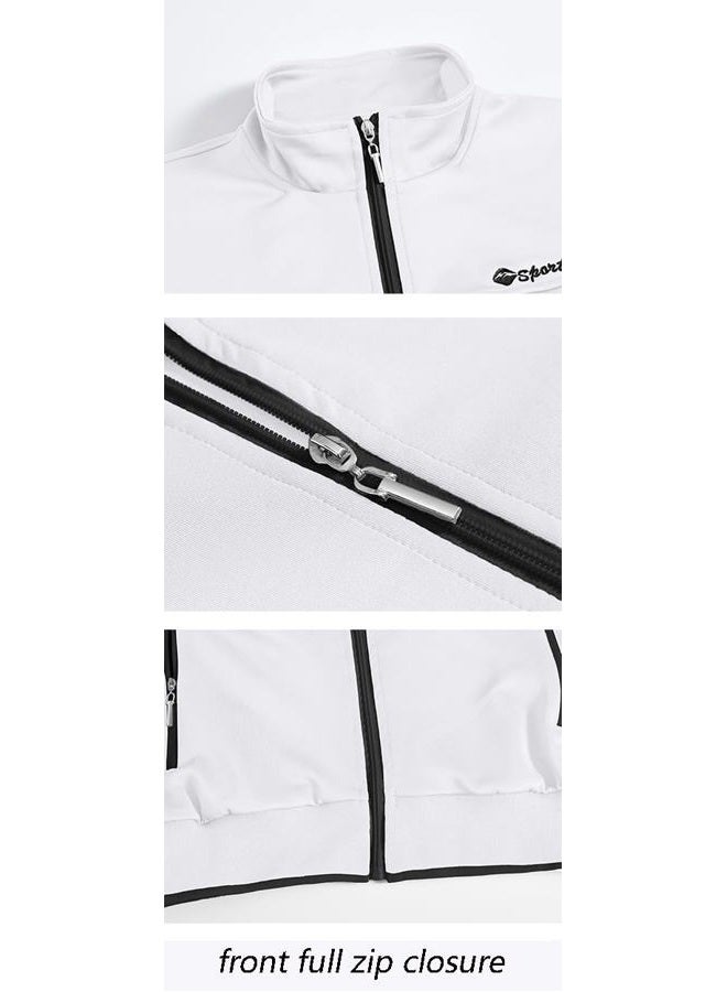 YSENTO Men's Tracksuits Outfits Set 2 Piece Jogging Suits Warm Up Sweatsuits Sweat Track Suits Sets, 3-white + Black, 4XL - Image 3