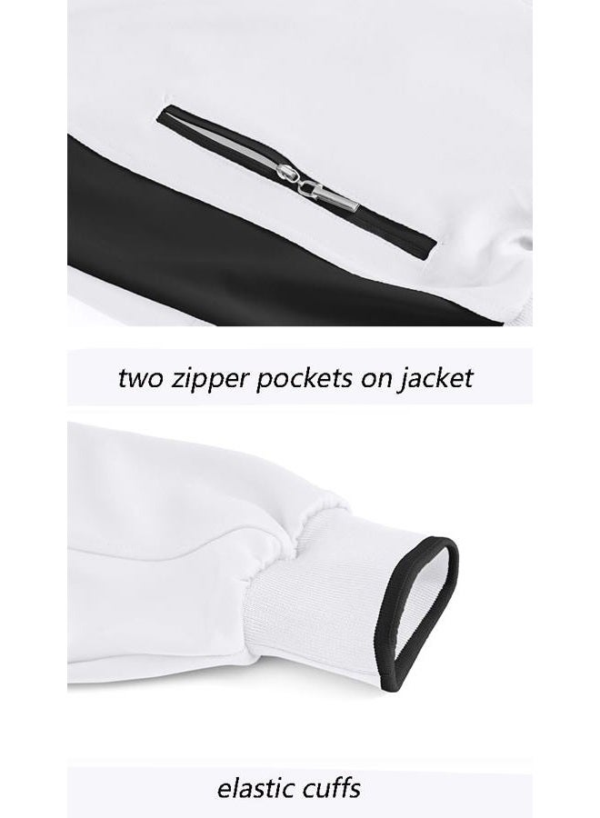 YSENTO Men's Tracksuits Outfits Set 2 Piece Jogging Suits Warm Up Sweatsuits Sweat Track Suits Sets, 3-white + Black, 4XL - Image 4