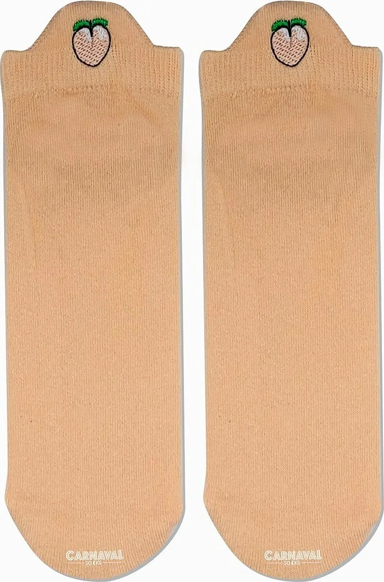 Carnaval Socks Peach Ankle Embroidered Patterned Booties Sports Socks