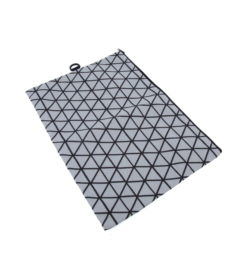 Daiso B4 Vinyl Mesh Case with Fabric Grey – Zipper Document Organizer - Image 2