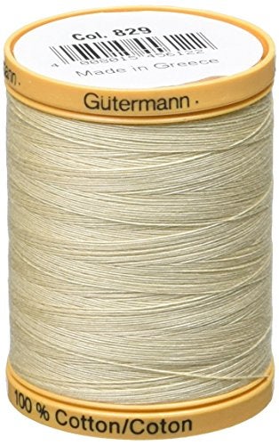 Gutermann خيط قطن طبيعي من غوتيرمان 876 ياردة، كريمي - Image 5